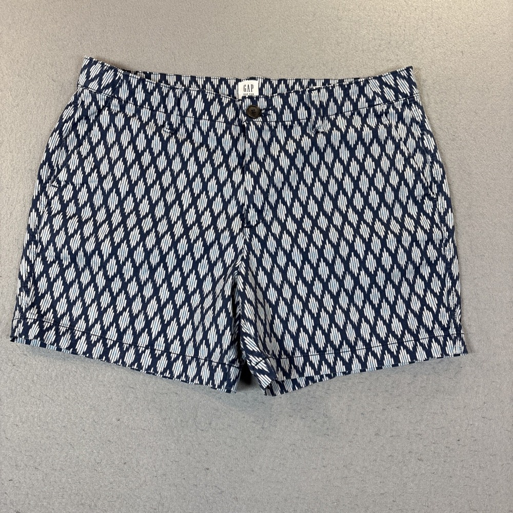 Gap City Short Womens Size 10 Blue Aztec Design Casual Pockets Stretch‎